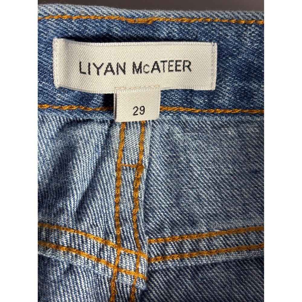 LIYAN MCATEER Women Blue Denim High Rise Straight Leg Jeans Size 29‎ - Picture 4 of 11